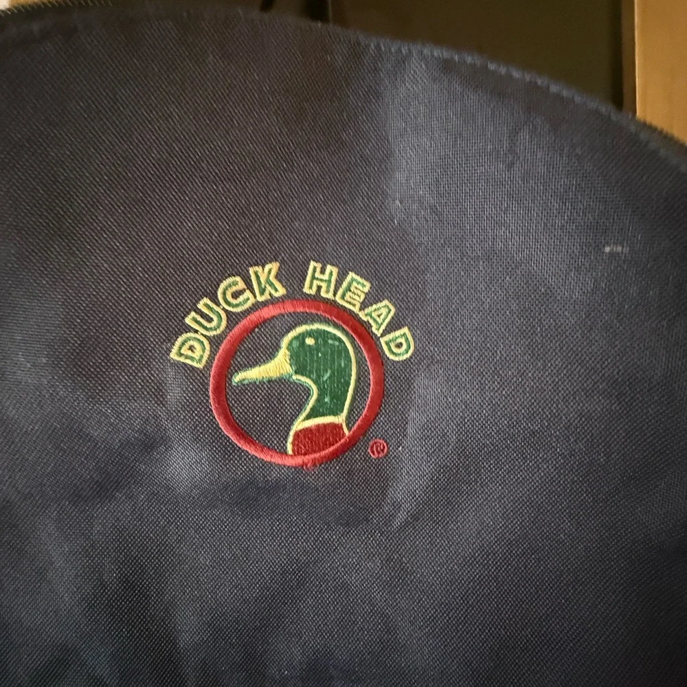 Vintage Rare Duck Head Backpack Book Bag Front Zipper Pocket Navy Blue